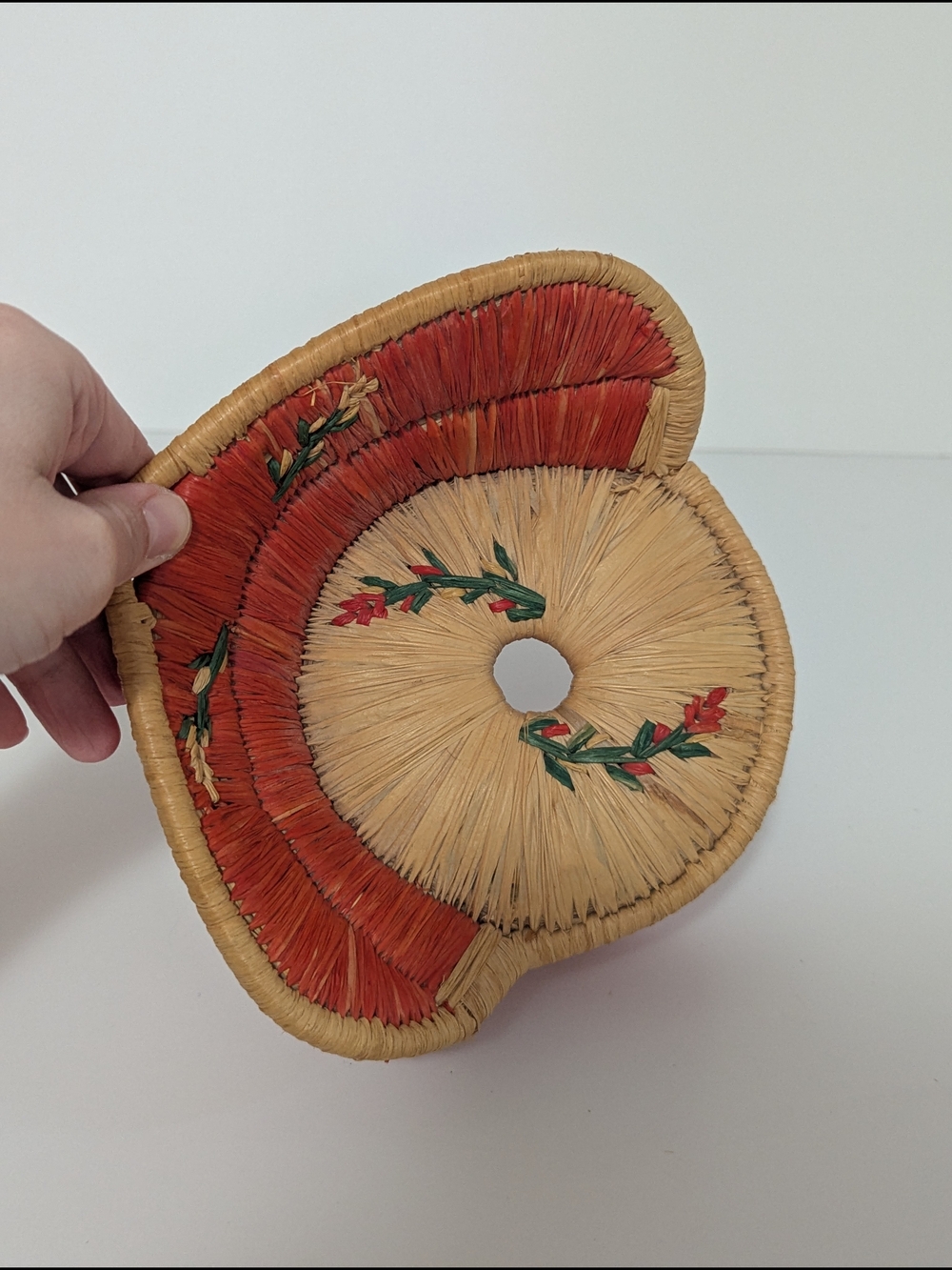 Mini Woven Raffia Chair Basket Handmade Rustic Decor - Picture 4 of 7